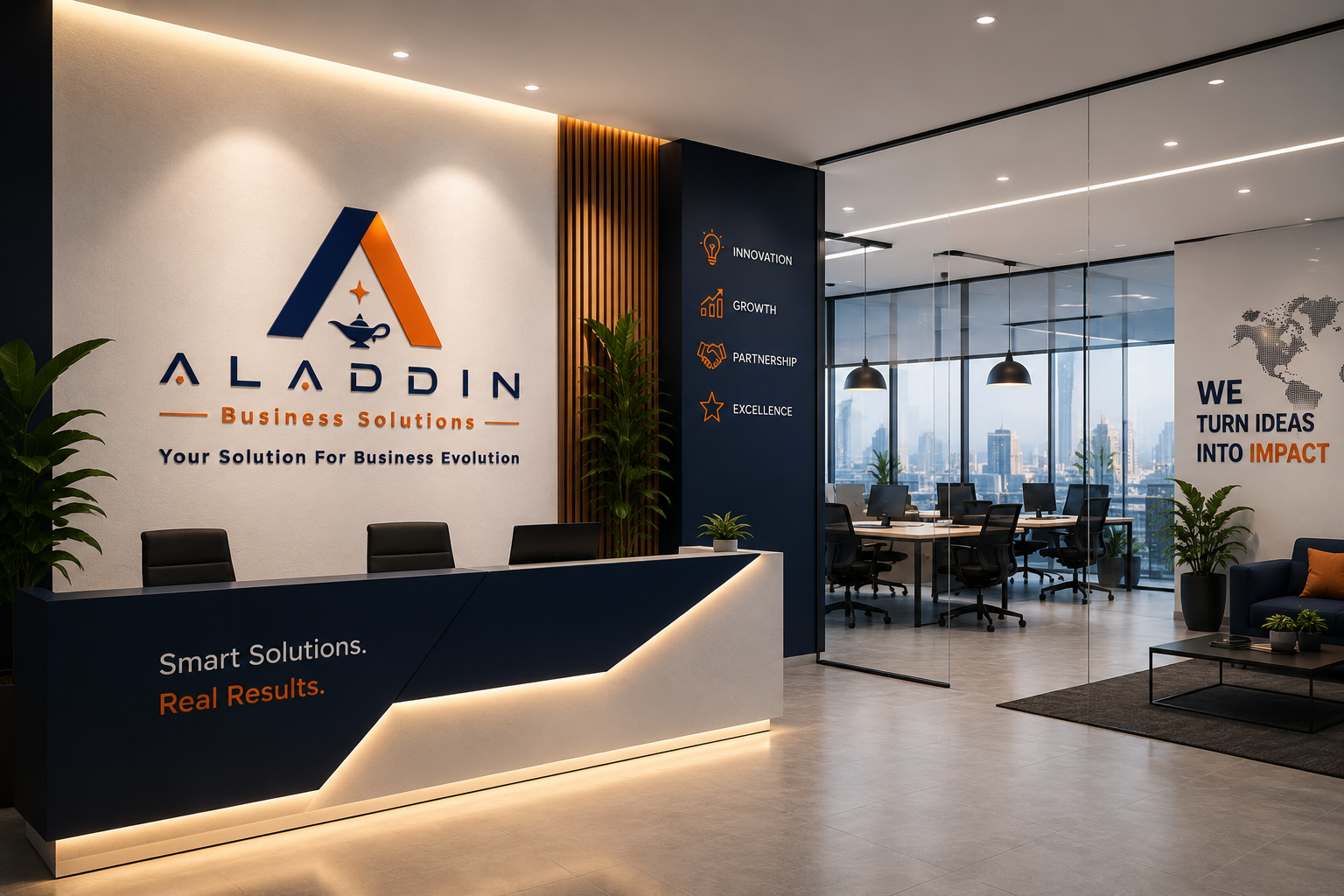Modern Aladdin office meeting room