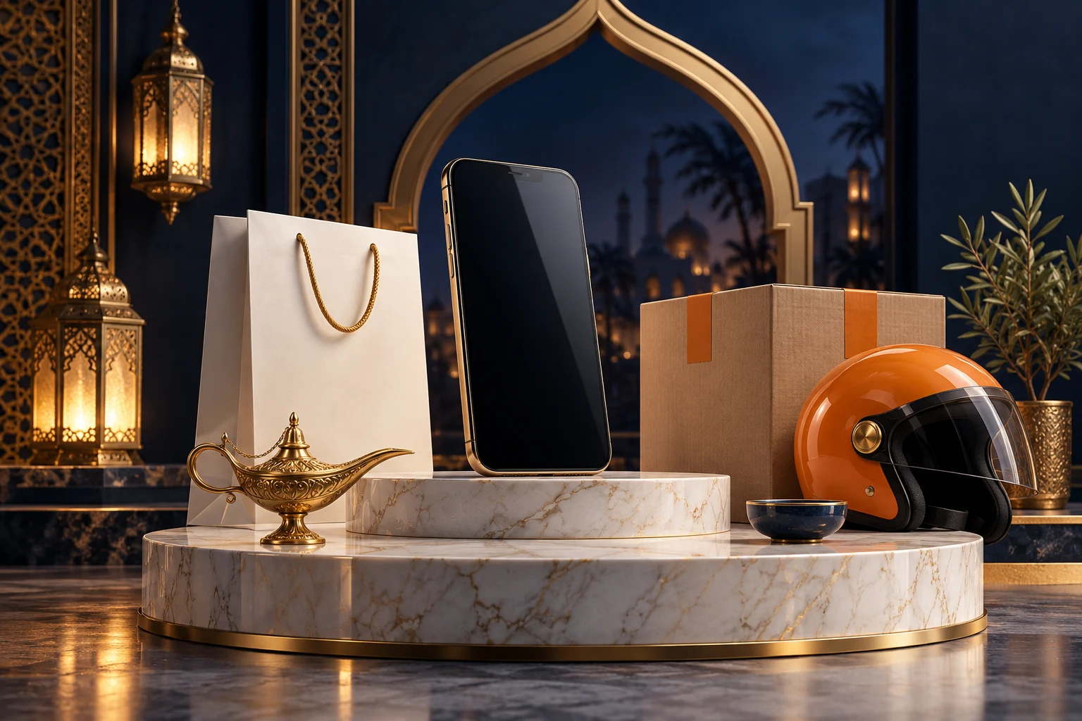 تصوّر بصري لفكرة Aladdin HUB